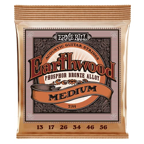 Ernie Ball Earthwood Medium Phosphor Bronze Acoustic Guitar Strings, 13-56 Gauge